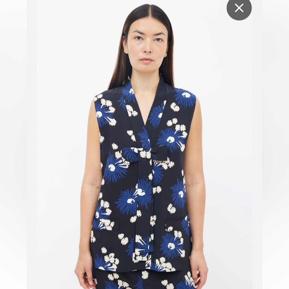 Marni Pre-owned black multicolour silk floral Blouse Size US10/46